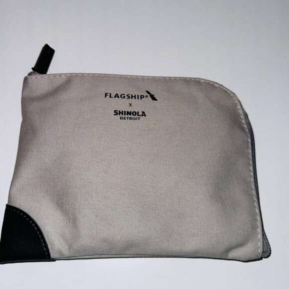 Flagship X Shinola Detroit Travel Amenity Kit with Gray Leather Bag - Picture 1 of 6